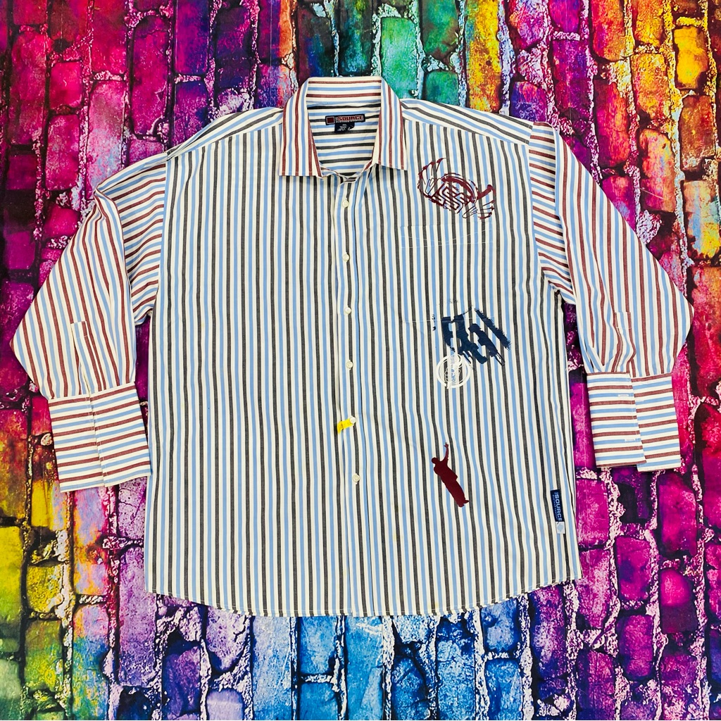 Vintage Source Magazine Button Up Shirt Blue Sz Xxl